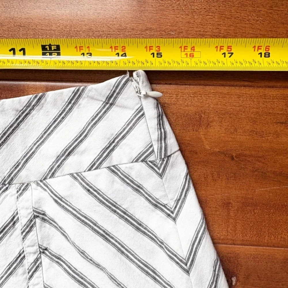 LOFT‎ A-line Linen/Cotton Chevron Mini Skirt Size 8